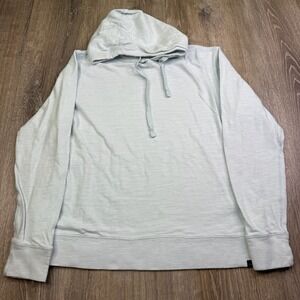 Faherty Sunwashed Slub Mens Light Blue Long Sleeve Drawstring Classic Hoodie L